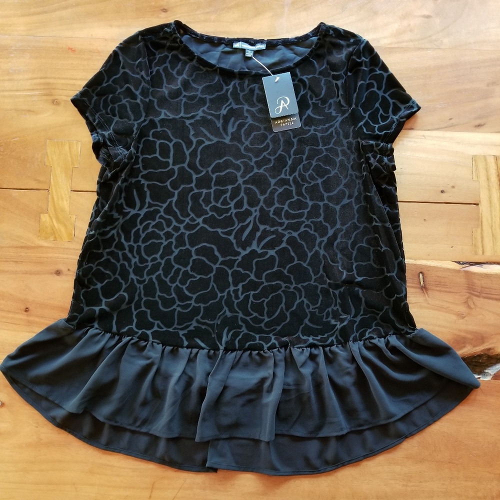 Adrianna Papell Shirt Size Medium Black